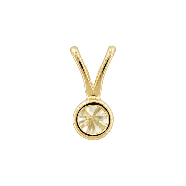 Diamond Solitaire Pendant 0.39CT 14K Yellow Gold