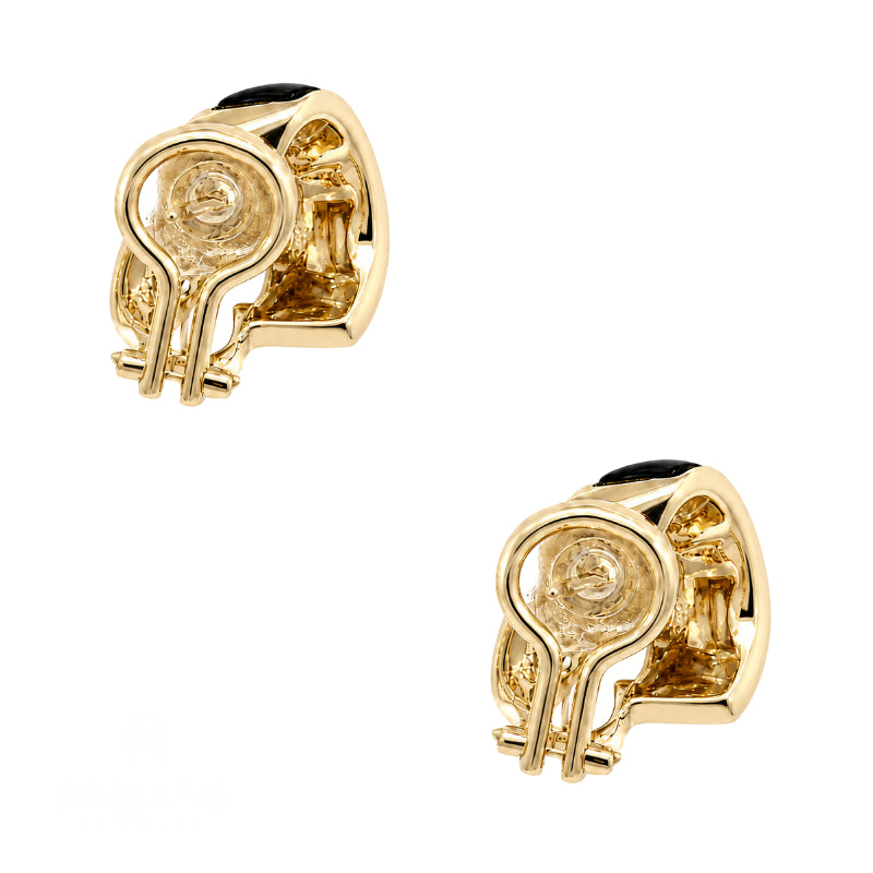 Onyx &amp; Diamond Earrings 18K Yellow Gold .29CTW