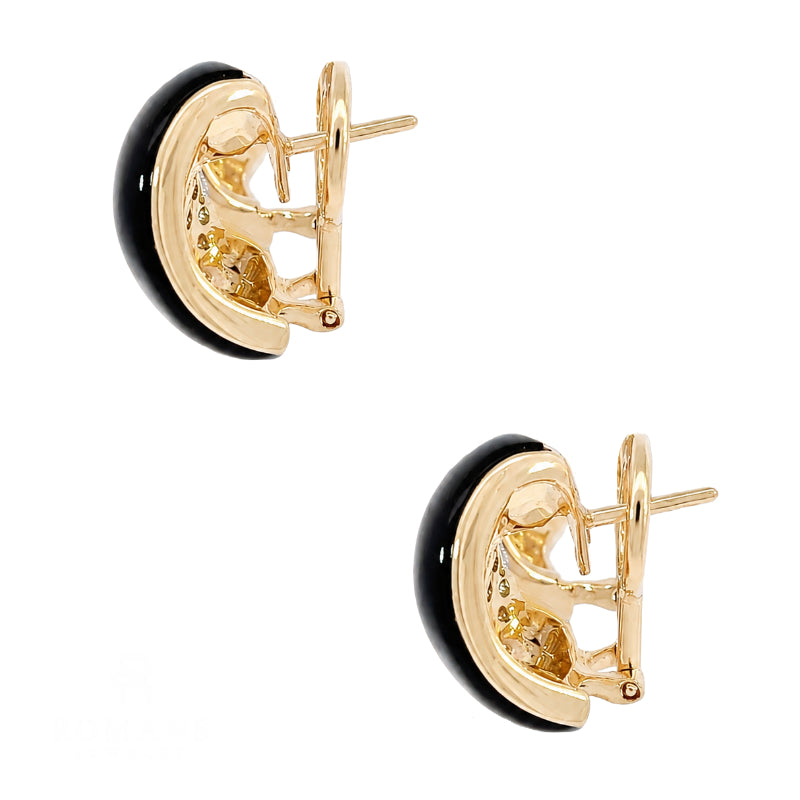 Onyx &amp; Diamond Earrings 18K Yellow Gold .29CTW