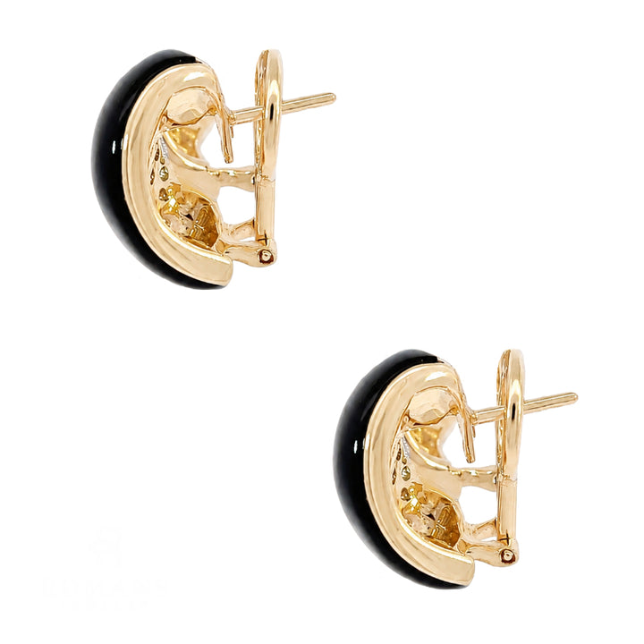 Onyx &amp; Diamond Earrings 18K Yellow Gold .29CTW