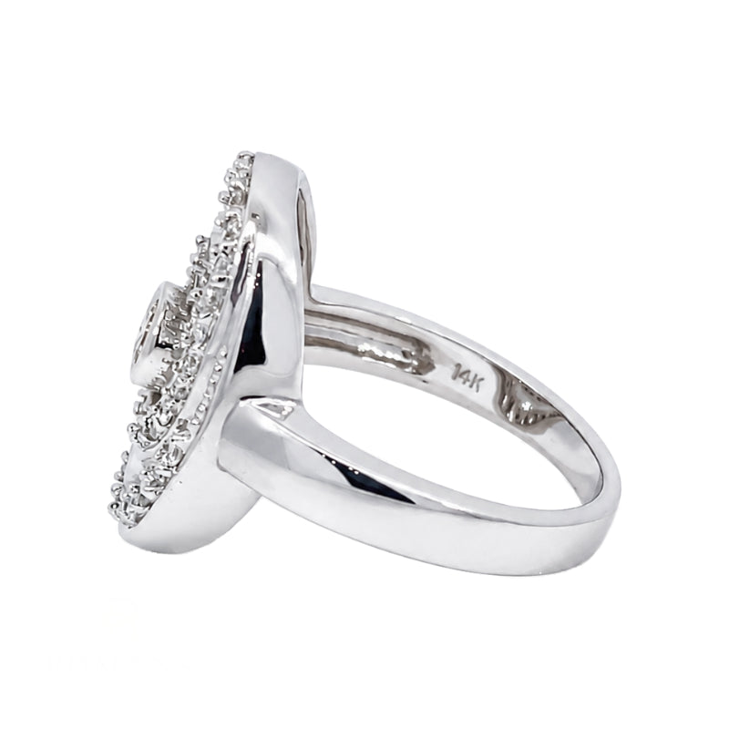 Diamond Swirl Ring 0.66CTW 14K White Gold