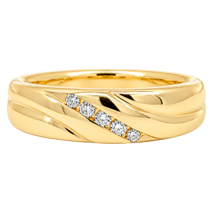 Diamond Men’s Band 14K Yellow Gold 0.08CTW