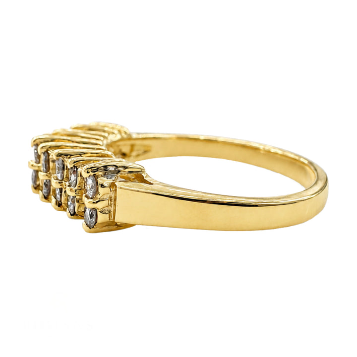 Double Row Diamond Anniversary Band 14K Yellow Gold 0.47CTW