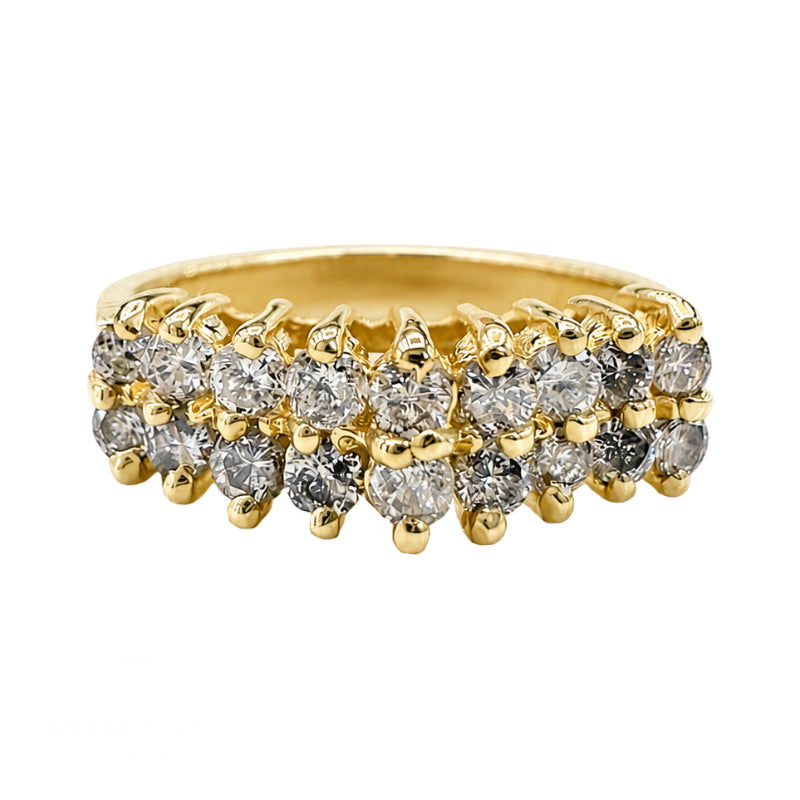 Double Row Diamond Anniversary Band 14K Yellow Gold 0.47CTW
