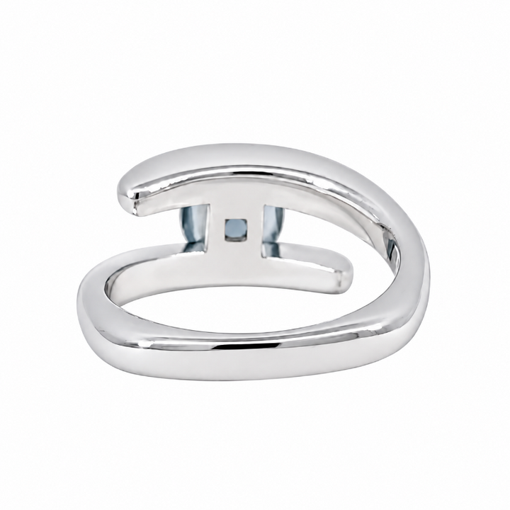 London Blue Topaz Bypass Ring 14K White Gold 1.25CT