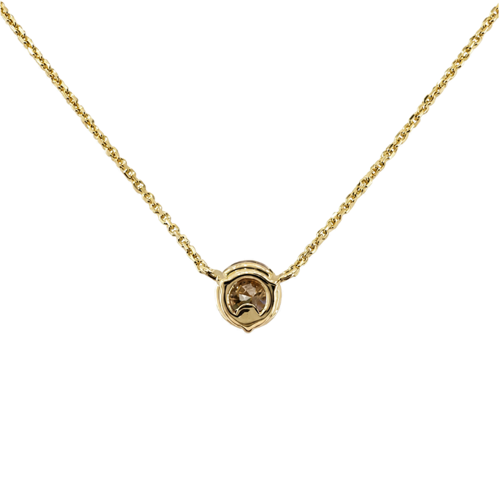 Champagne Diamond Floating Necklace 0.49CT 14K Yellow Gold
