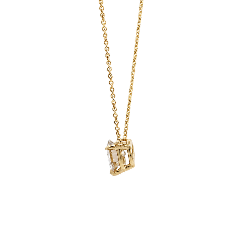 Champagne Diamond Floating Necklace 0.49CT 14K Yellow Gold