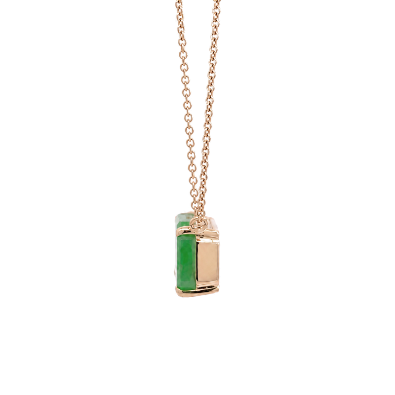 Jade Tablet Floating Necklace 14K Rose Gold