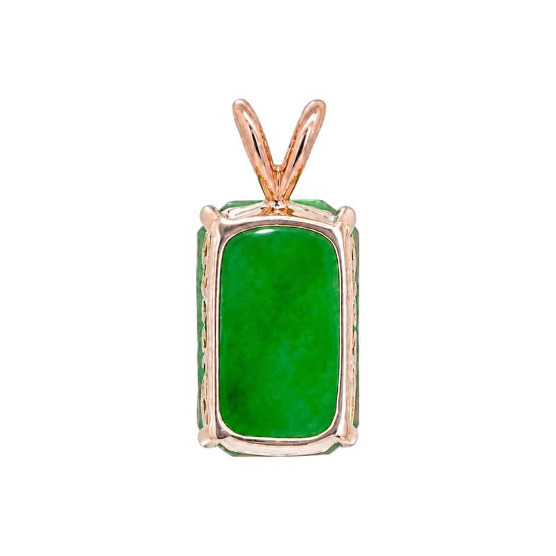 Jade Tablet Floating Pendant 14K Rose Gold