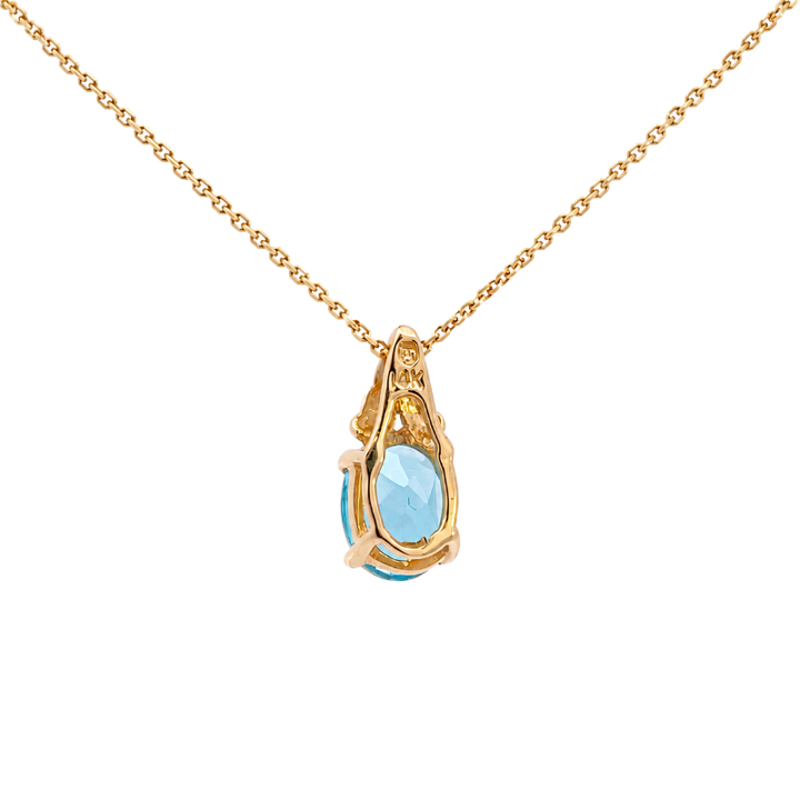 London Blue Topaz Pendant 2.20CT 14K Yellow Gold
