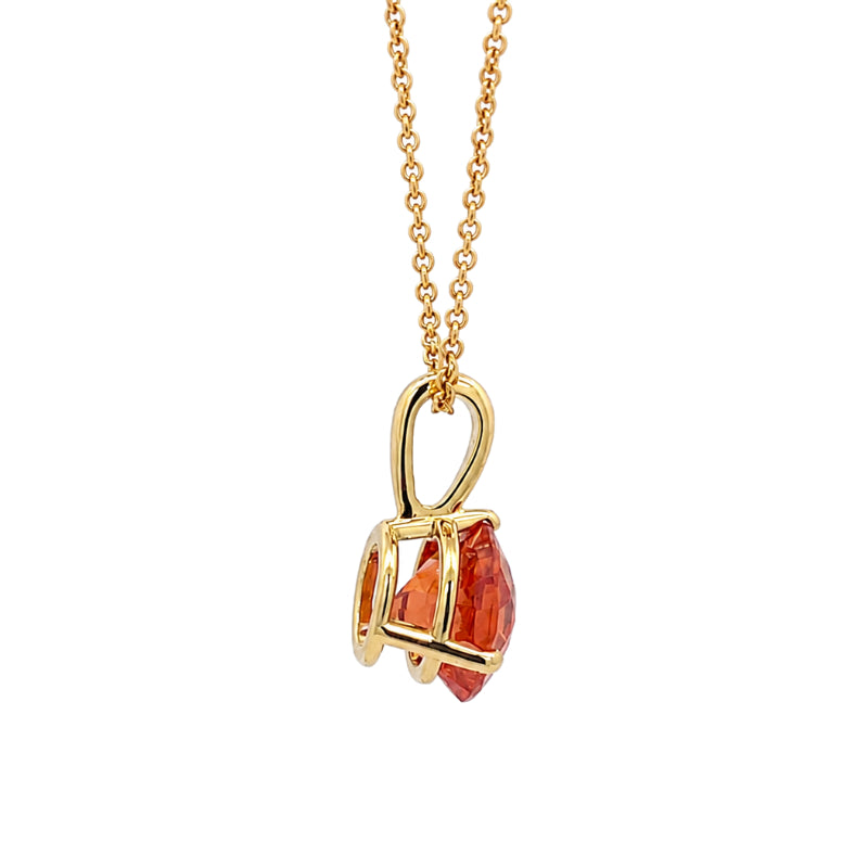 Spessartine Garnet Pendant 1.85CT 14K Yellow Gold Petite