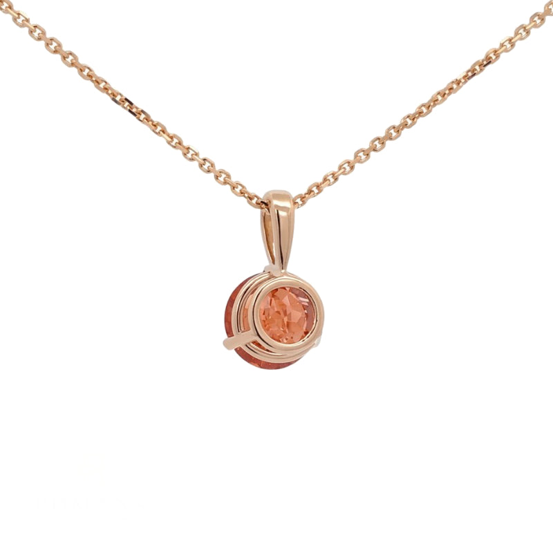 Spessartine Garnet Pendant 1.85CT 14K Yellow Gold Petite
