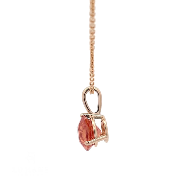 Spessartine Garnet Pendant 1.85CT 14K Yellow Gold Petite