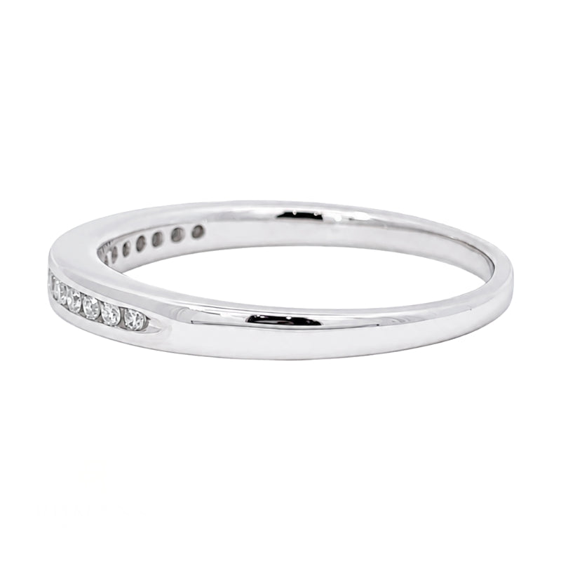Diamond Anniversary Channel Band 14K White Gold .12CTW