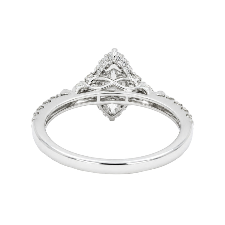 Marquise Diamond Nature Halo Engagement Ring 14K White Gold .70CTW
