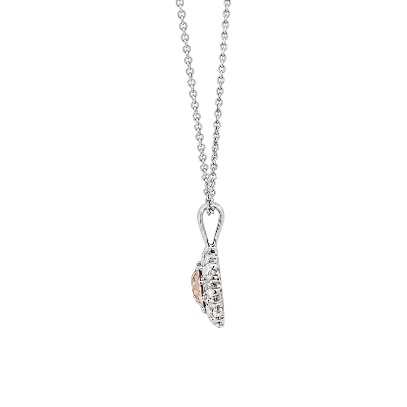 Chocolate Old European Diamond Halo Pendant .67CT Platinum
