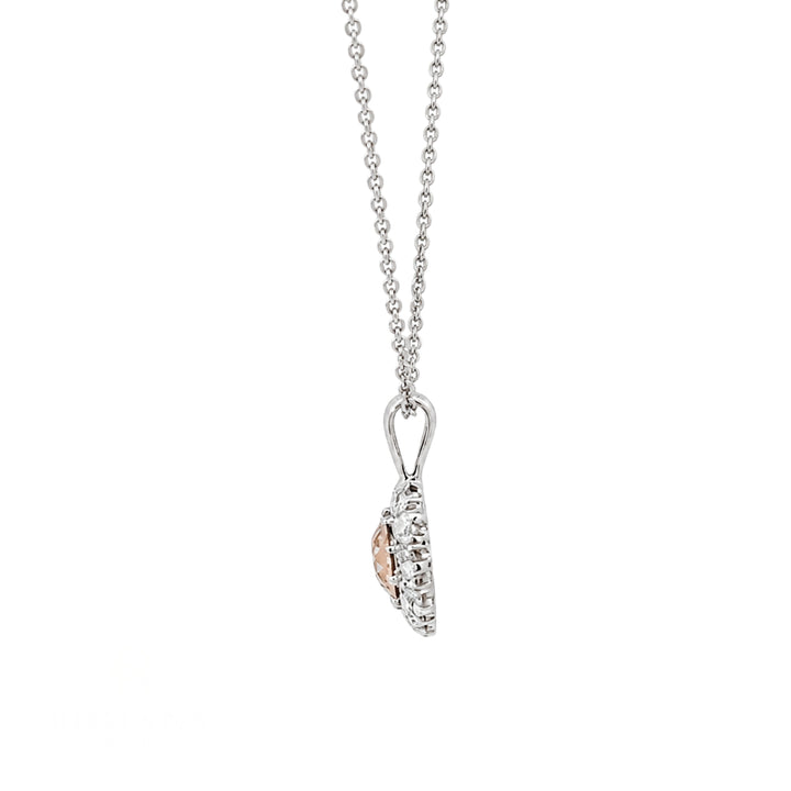 Chocolate Old European Diamond Halo Pendant .67CT Platinum