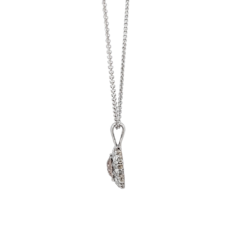 Chocolate Old European Diamond Halo Pendant 0.67CT Platinum