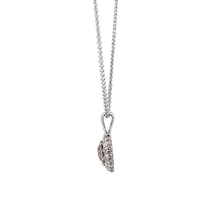 Chocolate Old European Diamond Halo Pendant 0.67CT Platinum
