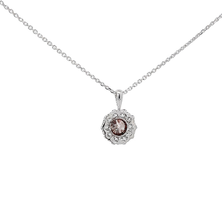Chocolate Old European Diamond Halo Pendant 0.67CT Platinum