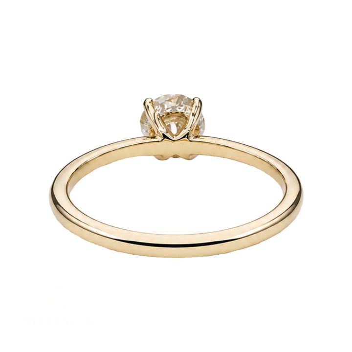 Diamond Hidden Halo Engagement Ring 1CT 14K Yellow Gold Solitaire GIA