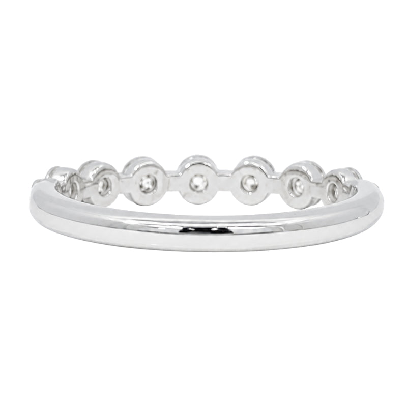 Shared Prong Diamond Band 1.04CT 18K White Gold Elegant