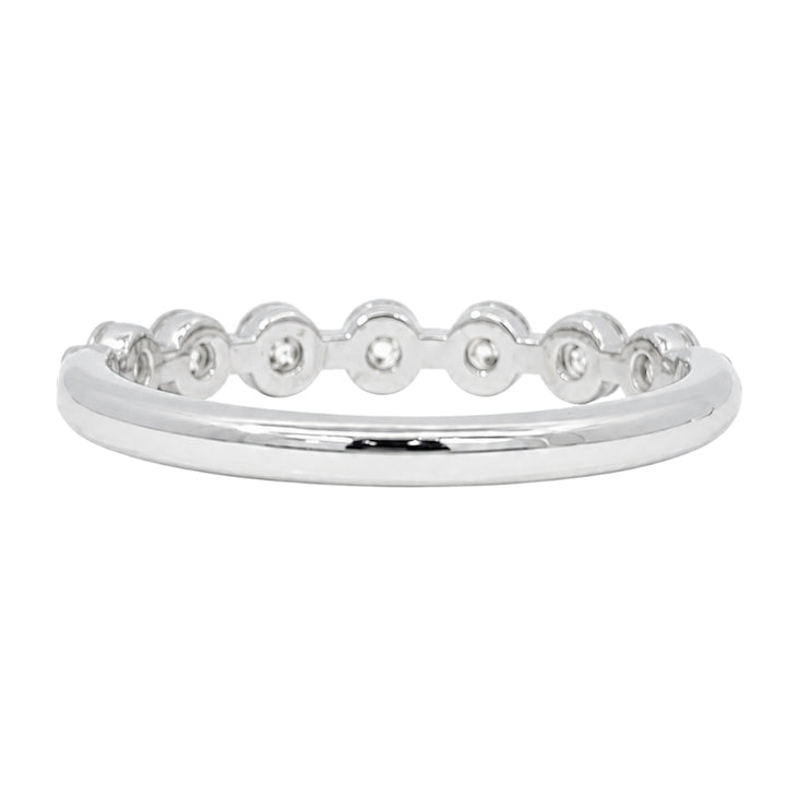 Shared Prong Diamond Band 1.04CT 18K White Gold Elegant