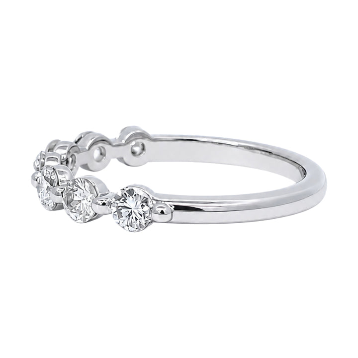 Shared Prong Diamond Band 1.04CT 18K White Gold Elegant