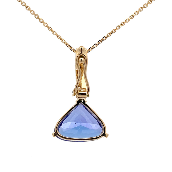 Tanzanite Diamond Pendant 18K Yellow Gold 5CTW GIA
