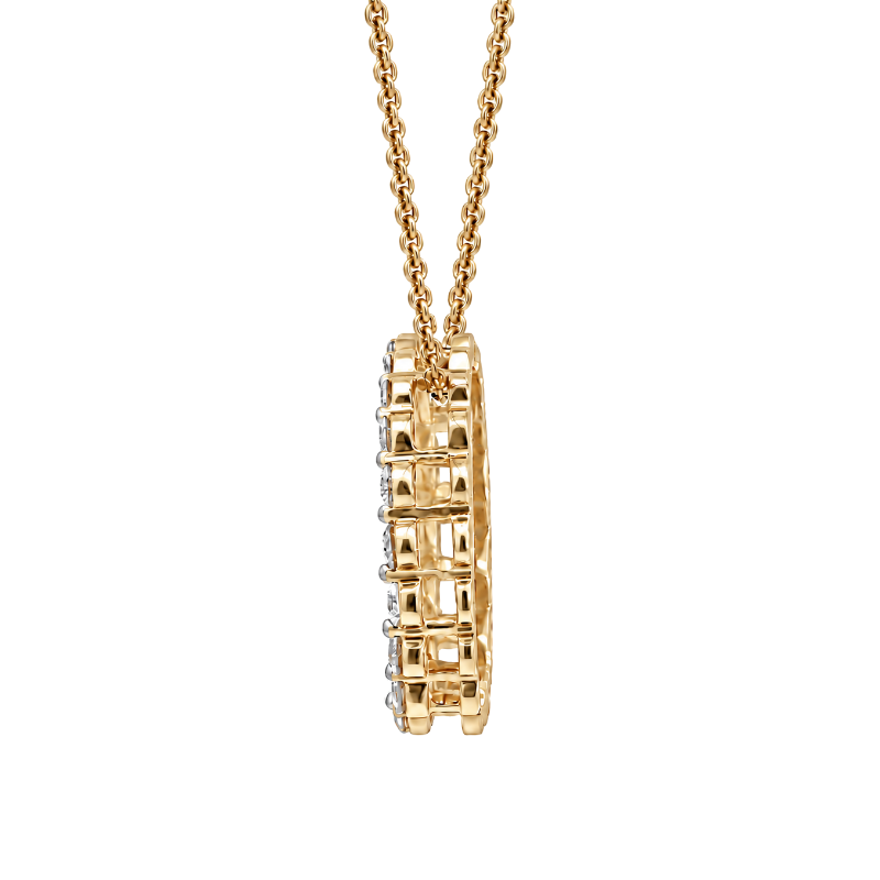 Diamond Circle Journey Pendant .90CTW 14K Yellow Gold