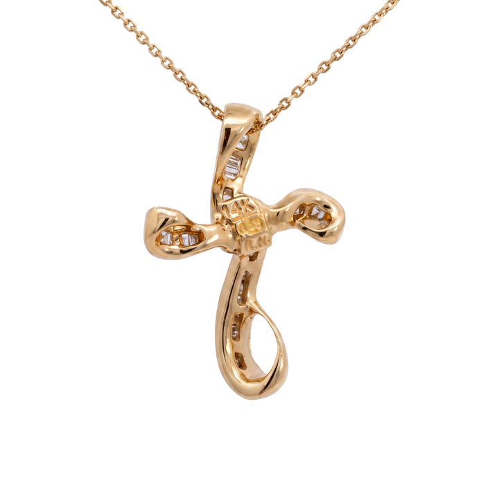 Diamond Cross Pendant .25CTW 14K Yellow Gold