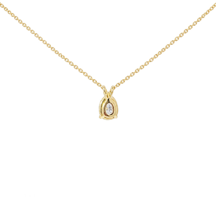 Pear Cut Diamond Floating Necklace 0.32CT 14K Yellow Gold