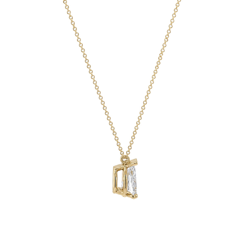 Pear Cut Diamond Floating Necklace 0.32CT 14K Yellow Gold