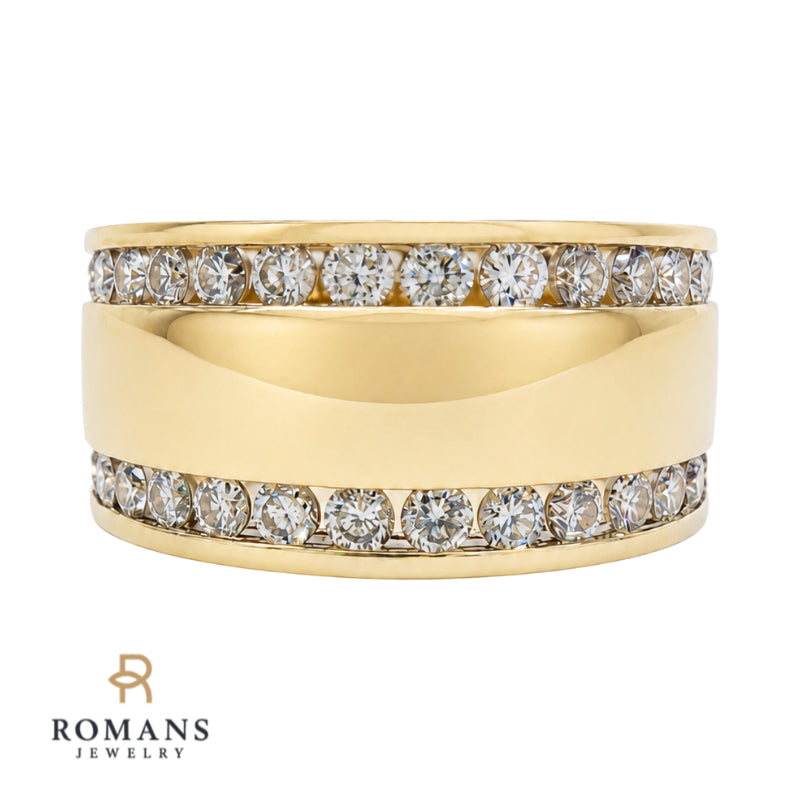 Diamond Double Row Channel Band .60CTW 10K Yellow Gold