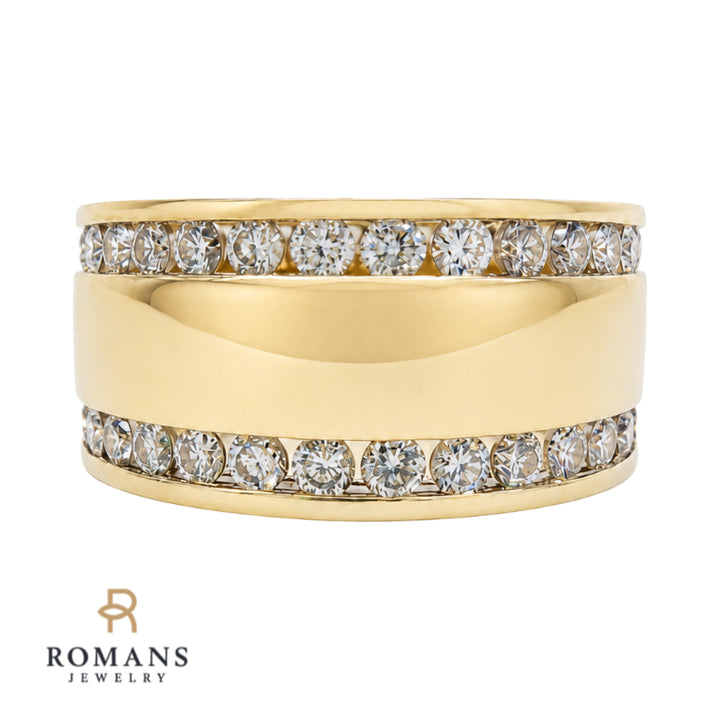 Diamond Double Row Channel Band .60CTW 10K Yellow Gold