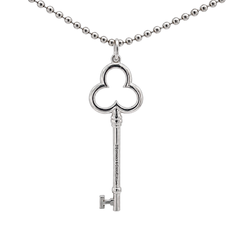 Tiffany &amp; Co Sterling Silver Key Pendant Necklace 20”