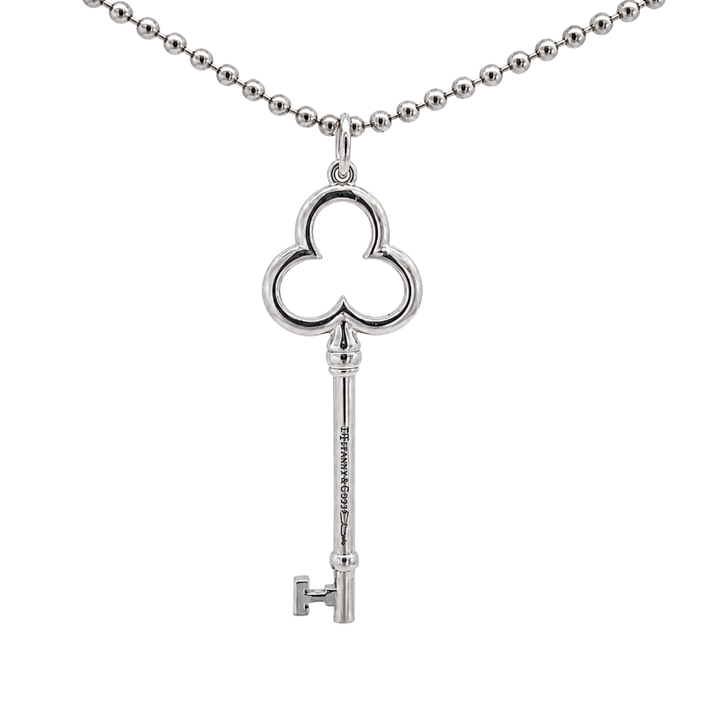 Tiffany &amp; Co Sterling Silver Key Pendant Necklace 20”