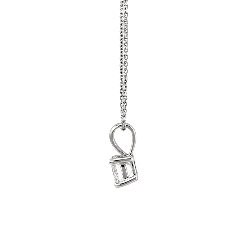 Princess Cut Diamond Solitaire Pendant 14K White Gold .33CT
