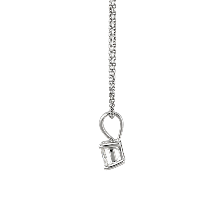 Princess Cut Diamond Solitaire Pendant 14K White Gold .33CT