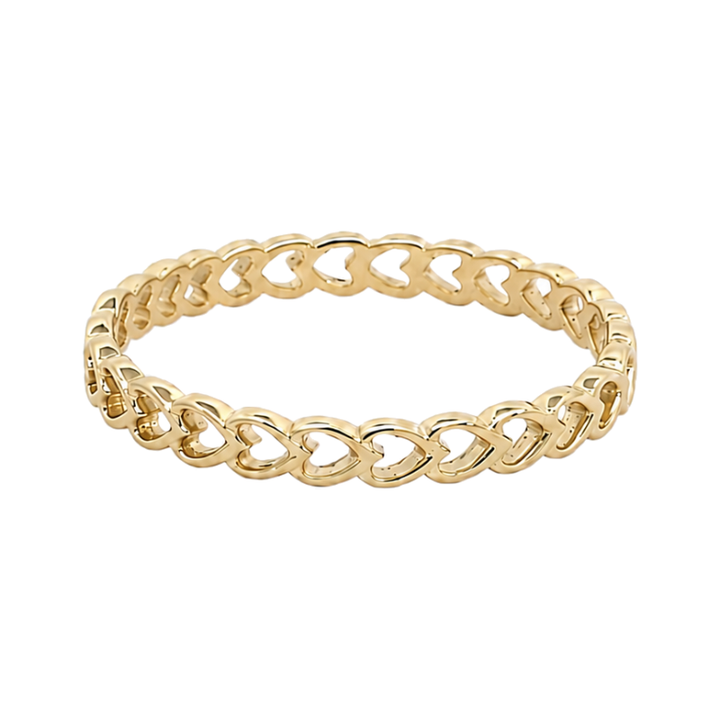 Heart Shape Band 14K Yellow Gold