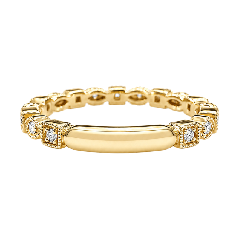 Diamond Milgrain Band 0.13CTW 14K Yellow Gold