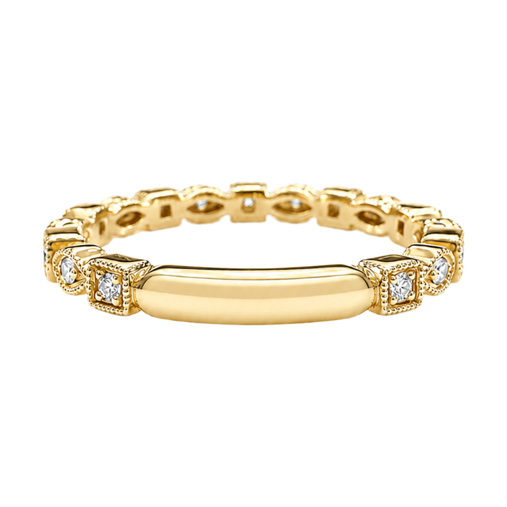 Diamond Milgrain Band 0.13CTW 14K Yellow Gold