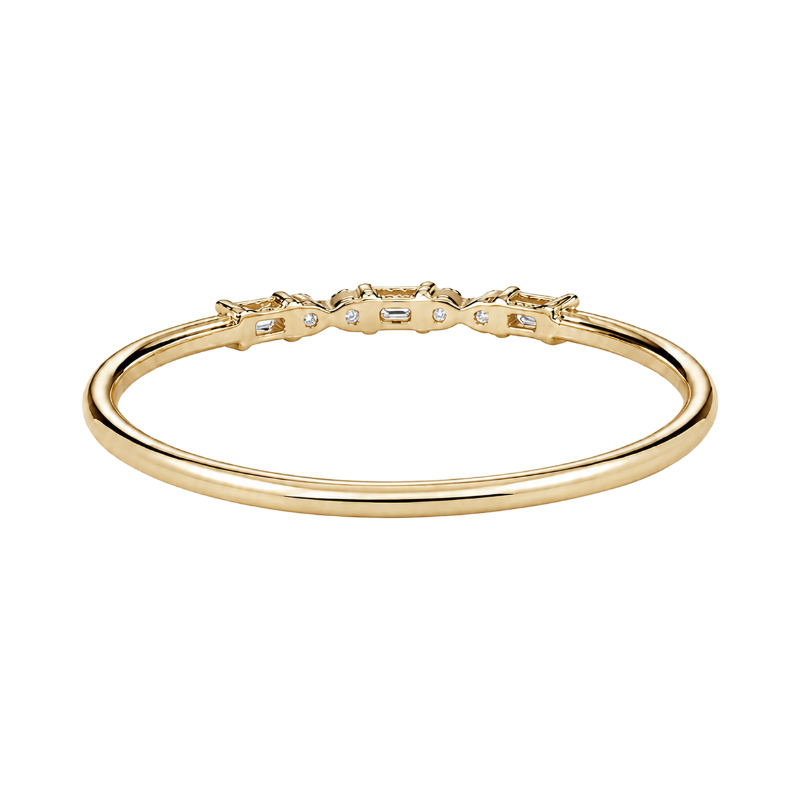 Alternating Baguette Round Diamond Band 0.18CTW 14K Yellow Gold
