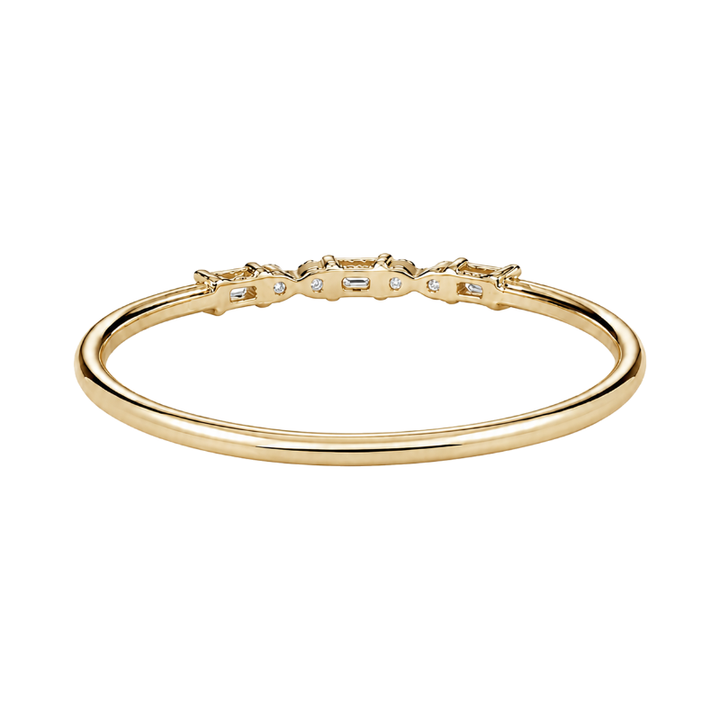 Alternating Baguette Round Diamond Band 0.18CTW 14K Yellow Gold