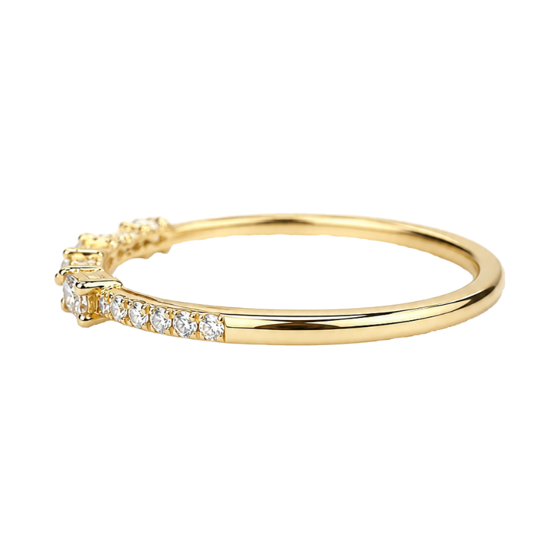 Alternating Baguette Round Diamond Band 0.18CTW 14K Yellow Gold