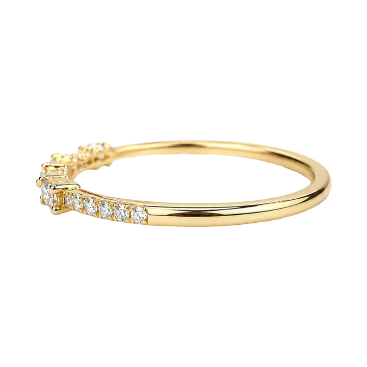 Alternating Baguette Round Diamond Band 0.18CTW 14K Yellow Gold