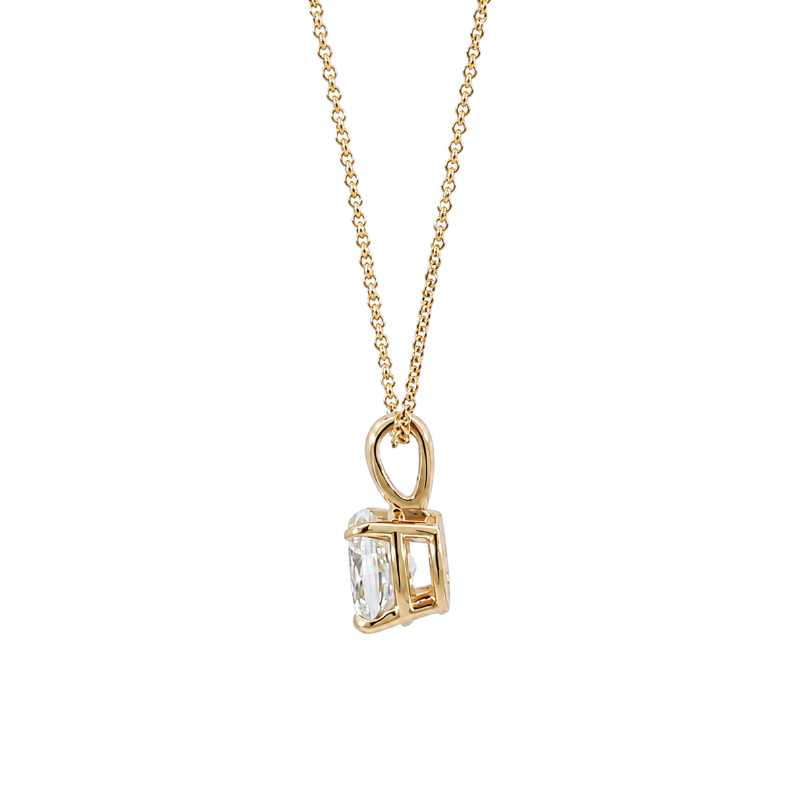 Oval Diamond Solitaire Pendant 0.51CT GIA 14K Yellow Gold