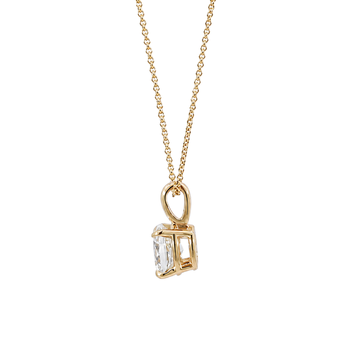 Oval Diamond Solitaire Pendant 0.51CT GIA 14K Yellow Gold
