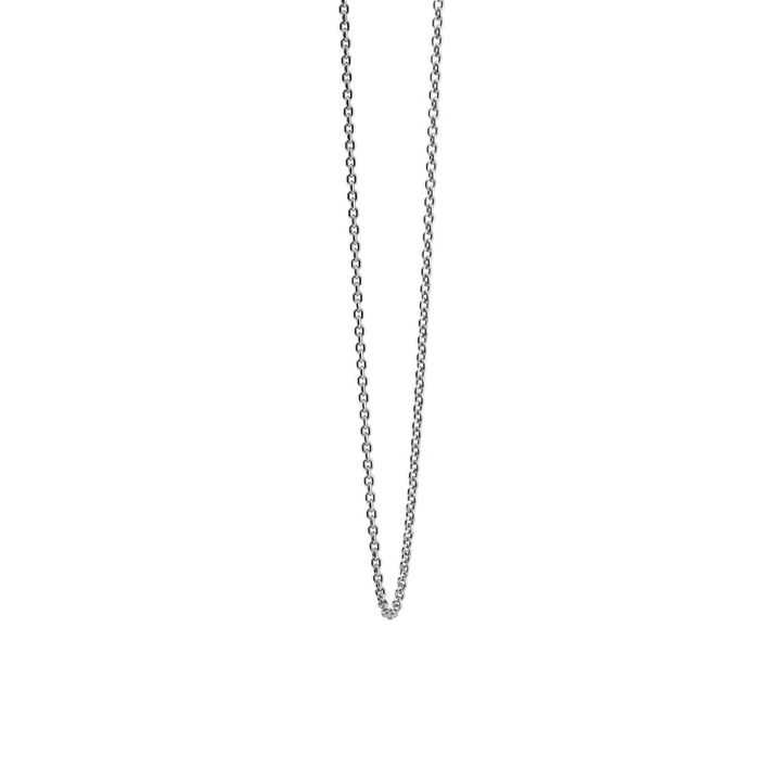 Diamond Cut Cable Solid Link Chain 14K White Gold 1MM 16.75"