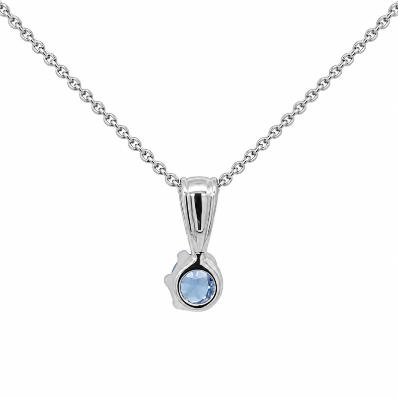 Ceylon Sapphire Pendant 14K White Gold 0.23CT